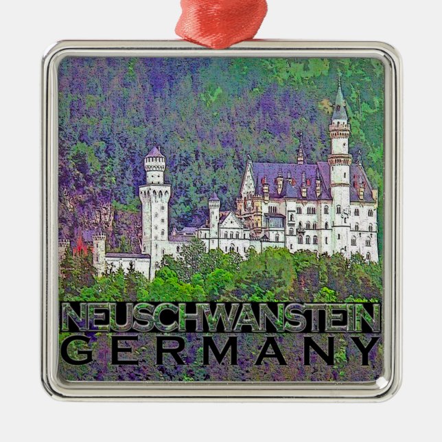 Neuschwanstein Metal Tree Decoration (Front)