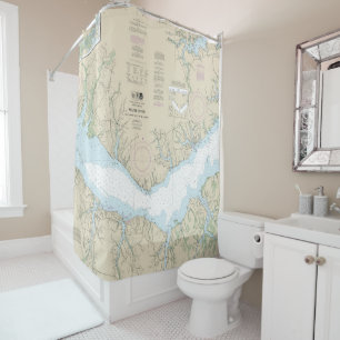 Neuse River and Upper Part of Bay River Shower Curtain