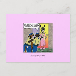 Neutered Dog Funny Cartoon Postcard