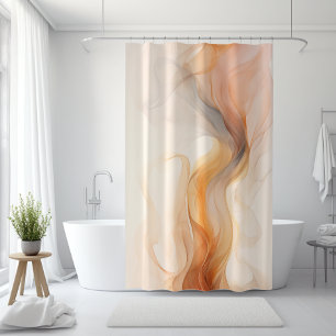 Neutral Abstract - Beige & Burnt Orange Shower Curtain