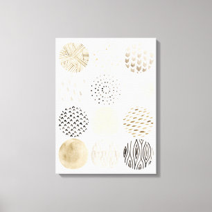 Neutral Abstract Circle Pattern Canvas Print