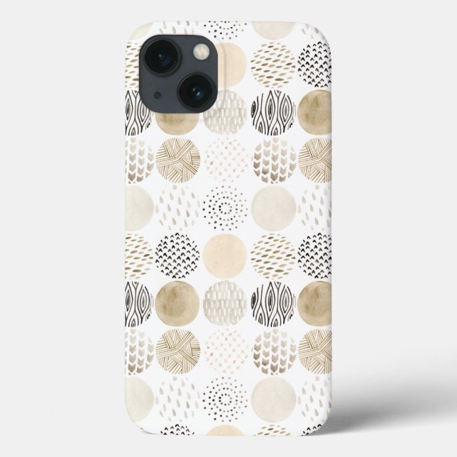 Neutral Abstract Circle Pattern Case-Mate iPhone Case (Back)