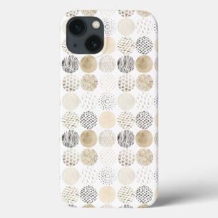 Neutral Abstract Circle Pattern iPhone 13 Case