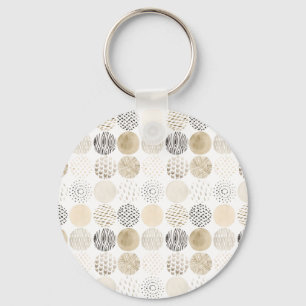 Neutral Abstract Circle Pattern Key Ring