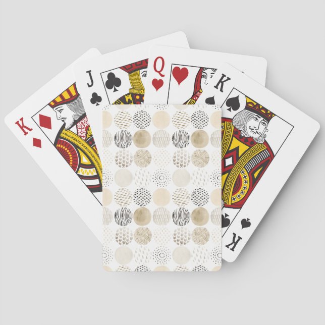 Neutral Abstract Circle Pattern Playing Cards (Back)