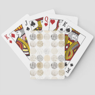 Neutral Abstract Circle Pattern Playing Cards