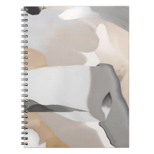 Neutral Abstract Fluid Marble Design Notebook