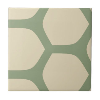 Neutral Abstract Green & Beige Minimal Pattern Tile
