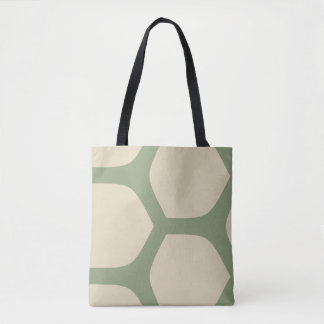Neutral Abstract Green & Beige Minimal Pattern Tote Bag