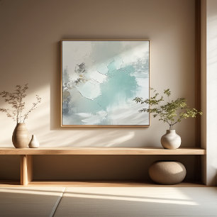 Neutral Abstract Green Beige Minimalist Wall Art