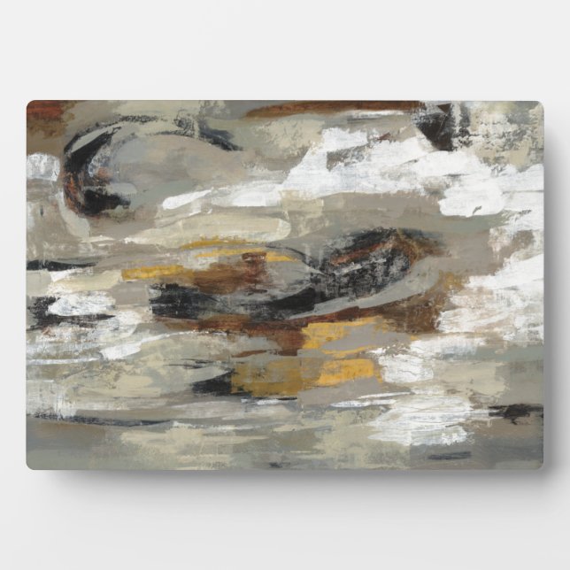 Neutral Abstract Grey Print | Silvia Vassileva Plaque (Front)