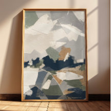 Neutral Abstract in Grey Cream & Ochre (unframed)