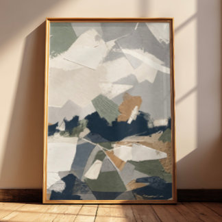 Neutral Abstract in Grey Cream & Ochre (unframed) Poster