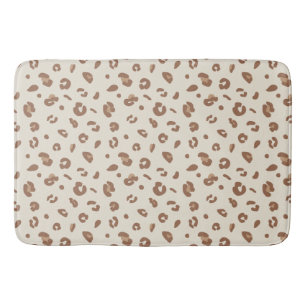 Neutral Abstract Leopard Print Pattern Modern An Bath Mat