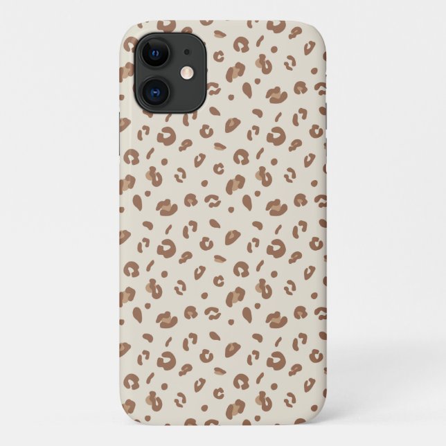 Neutral Abstract Leopard Print Pattern | Modern An Case-Mate iPhone Case (Back)
