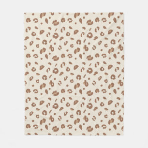Neutral Abstract Leopard Print Pattern Modern An Fleece Blanket