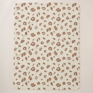 Neutral Abstract Leopard Print Pattern Modern An Sherpa Blanket