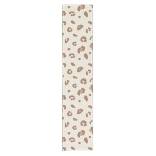 Neutral Abstract Leopard Print Pattern Modern An Short Table Runner