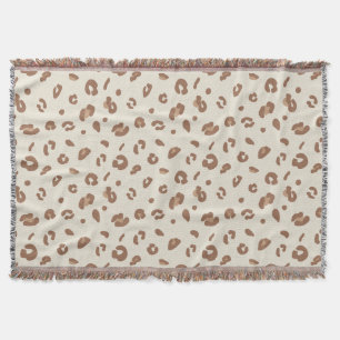 Neutral Abstract Leopard Print Pattern Modern An Throw Blanket