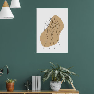Neutral Abstract Line Shape Poster
