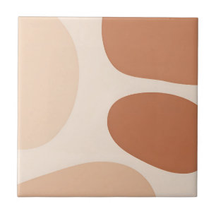 Neutral Abstract Organic Shapes Boho Minimalist Tile