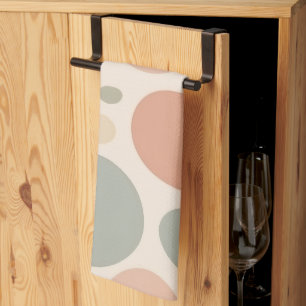Neutral Abstract Organic Shapes Modern Tea Towel