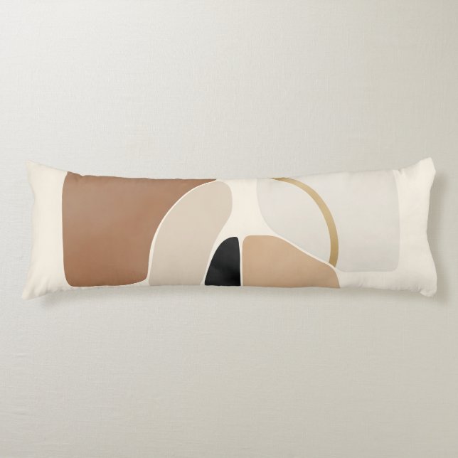 Neutral Abstract Shapes | Minimal Modern Fine Art  Body Cushion (Front)