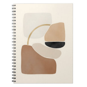 Neutral Abstract Shapes Minimal Modern Fine Art Notebook