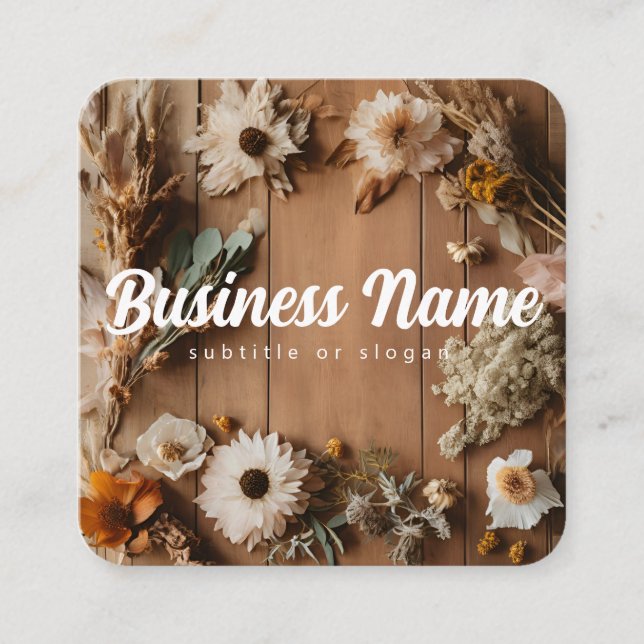 Neutral | Aesthetic | Dried Floral | Business Card (Front)