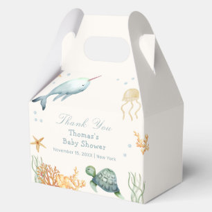 Neutral Ahoy Under The Sea Whale Boy Baby Shower Favour Box