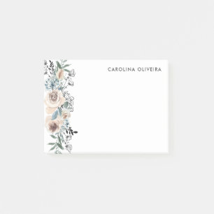 Neutral And Hand Drawn Floral Post-it Notes