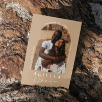 Neutral and Modern Tan Photo Save The Date Card