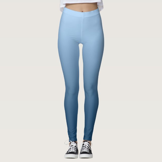 Neutral and Plain Gradient Blue Leggings (Front)