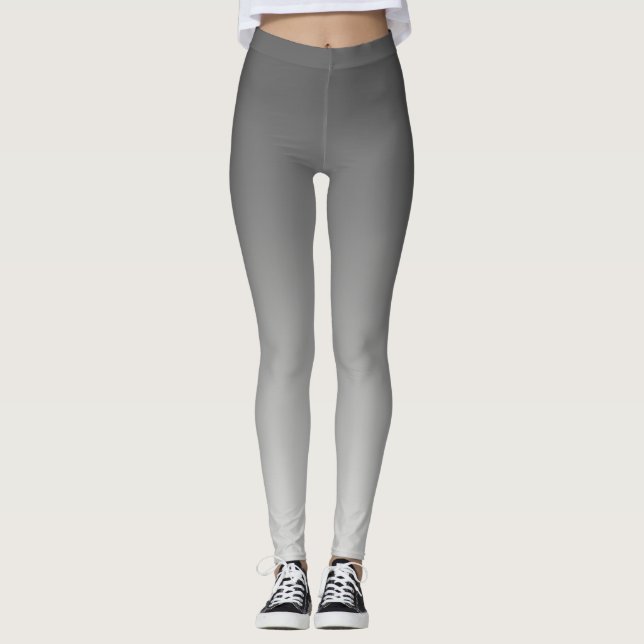 Neutral and Plain Gradient Grey Leggings (Front)