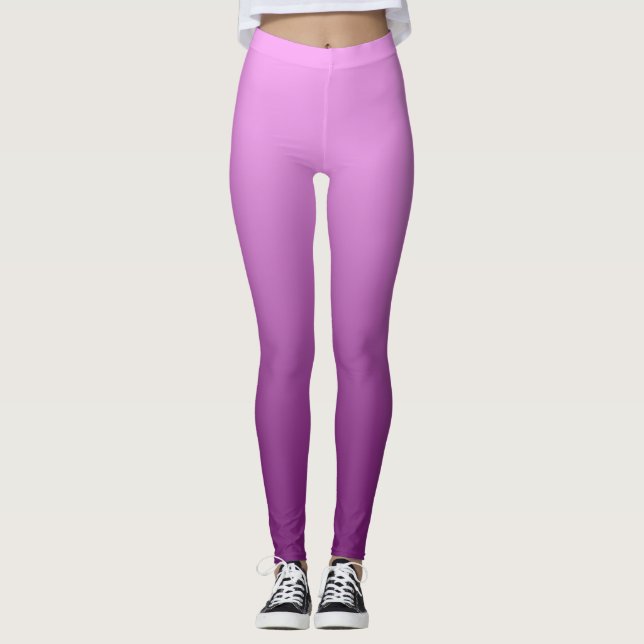 Neutral and Plain Gradient Pink Leggings (Front)