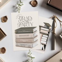 Neutral and Soft Book Stack Grad Party