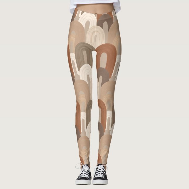 Neutral Arch Abstract Pattern Leggings (Front)