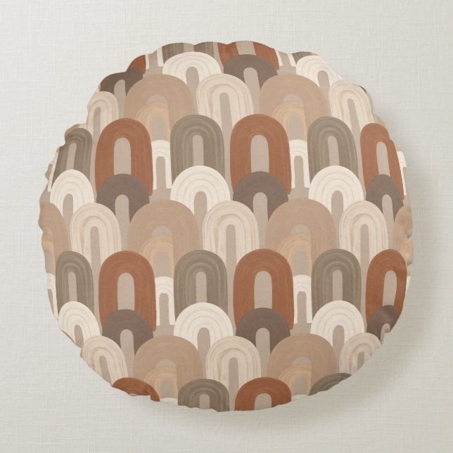 Neutral Arch Abstract Pattern Round Cushion (Front)