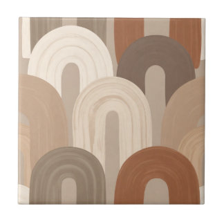 Neutral Arch Abstract Pattern Tile