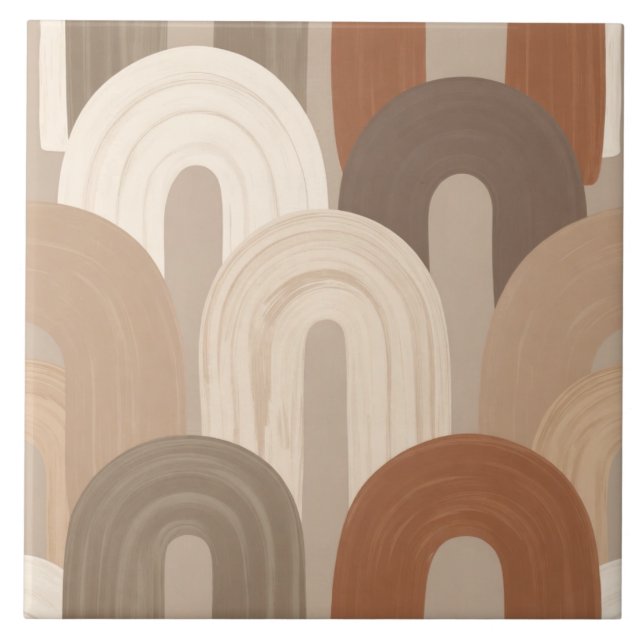 Neutral Arch Abstract Pattern Tile (Front)