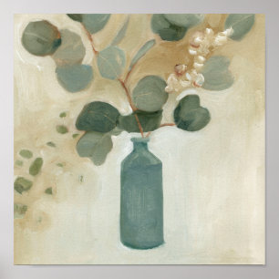 Neutral Arrangement - Greenery in Vase Poster