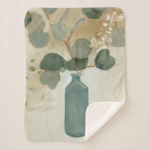 Neutral Arrangement - Greenery in Vase Sherpa Blanket