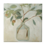 Neutral Arrangement - Ivory Tile<br><div class="desc">Neutral Arrangement I by Emma Scarvey. Features leaves and berries in a small vase.</div>
