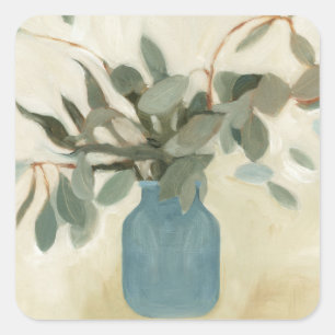 Neutral Arrangement - Stemmed Leaves Square Sticker