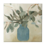Neutral Arrangement - Stemmed Leaves Tile<br><div class="desc">Neutral Arrangement II by Emma Scarvey. Features stemmed greenery collected into a vase.</div>