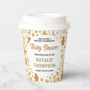 Neutral Baby Boy Shower   Cute Safari Animal Paper Cups
