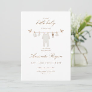 Neutral Baby Clothesline Shower Invitation