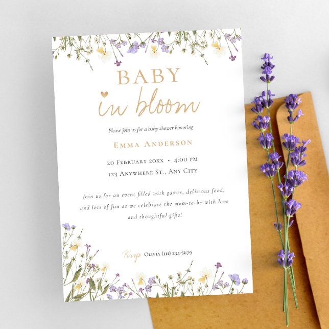 Neutral Baby in bloom baby Shower Invitation (Creator Uploaded)