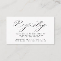 Neutral Baby Registry QR Codes Enclosure Card