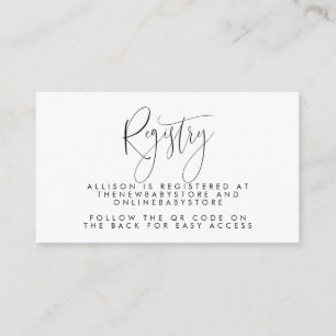 Neutral Baby Registry QR Codes Enclosure Card